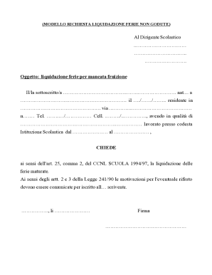 Request for Payment of Unused Leave