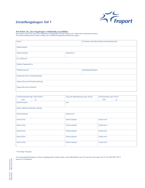 Fraport AG Employment Form