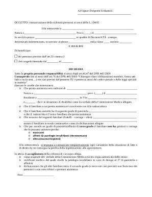 Italy Leave Request Form L.104/92