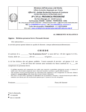 Short Leave Request Form