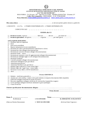 Italian School Leave Request Form