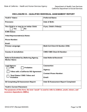 California Qualified Individual Assessment Report