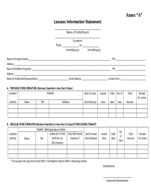 Lessees Information Statement