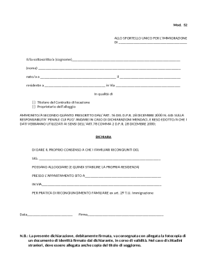 Immigration Housing Consent Form