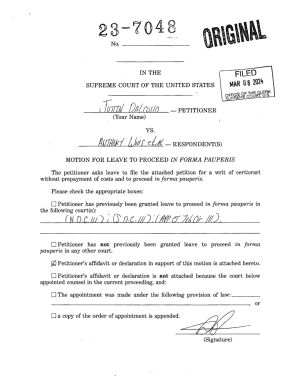 Motion for Leave to Proceed in Forma Pauperis