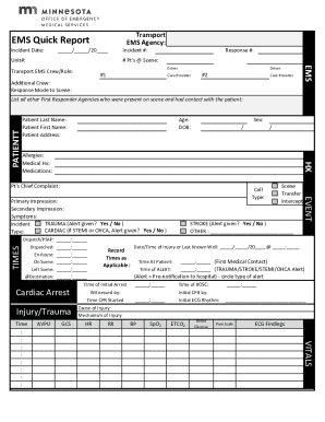EMS Quick Report Form