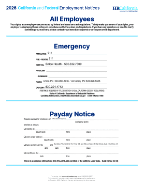 California and Federal Employment Notices