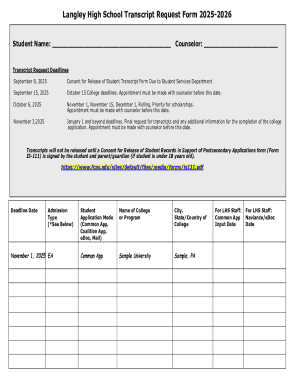 Transcript Request Form