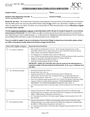 Citizen Eligible Non-Citizen Status Verification Form