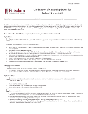 CITZUS or CITIZN Citizenship Status Clarification Form