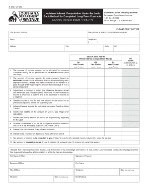 Louisiana Interest Computation Form R-8697