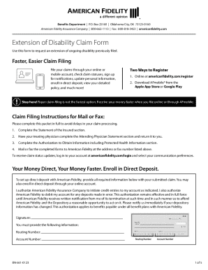 Extension of Disability Claim Form