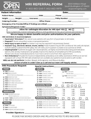 MRI Referral Form