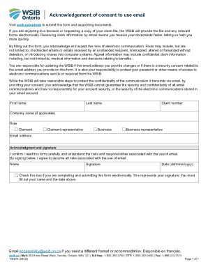 WSIB Email Consent and Claim File Request Form