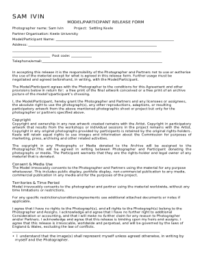 Model/Participant Release Form