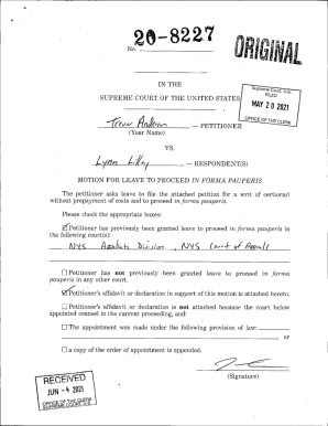 Motion for Leave to Proceed in Forma Pauperis