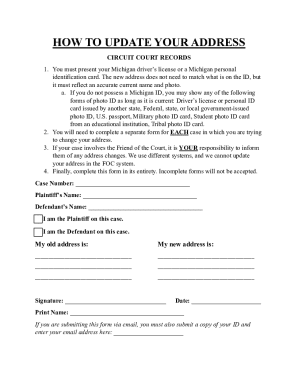 Michigan Circuit Court Address Update Form