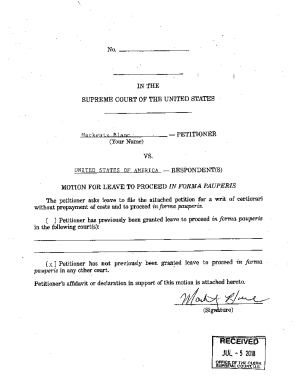 Motion for Leave to Proceed In Forma Pauperis