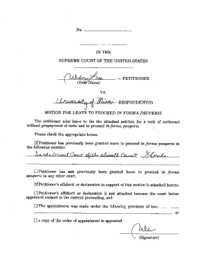 Motion for Leave to Proceed in Forma Pauperis