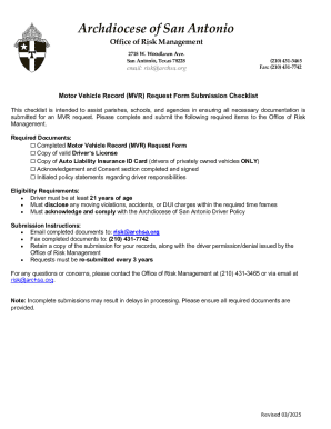 Motor Vehicle Record Request Form