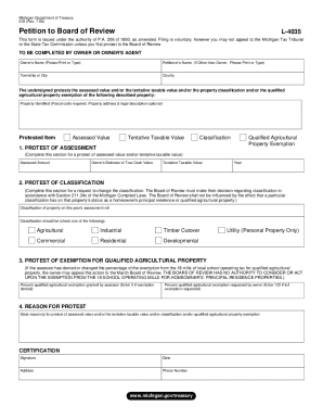 Michigan Property Tax Protest Form 618