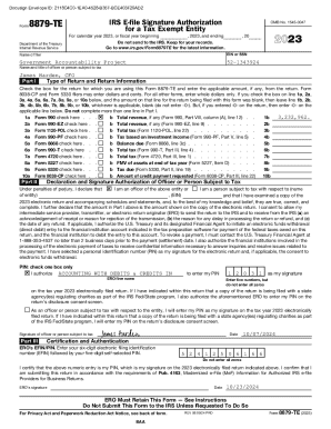 IRS Form 8879-TE Signature Authorization