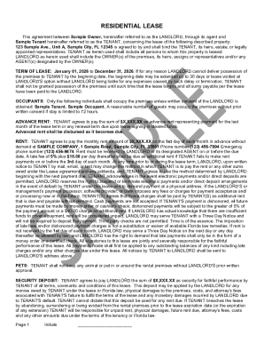 Florida Residential Lease Agreement