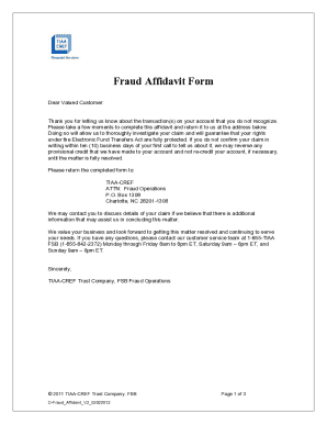 Fraud Affidavit Form