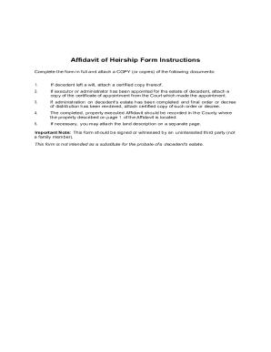 Affidavit of Heirship Form