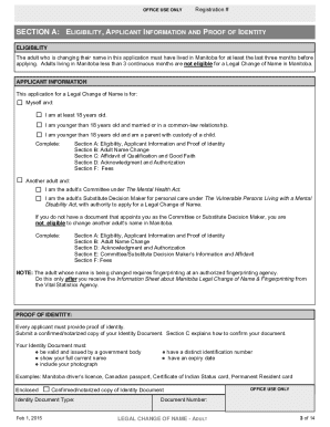 Adult Legal Change of Name Application