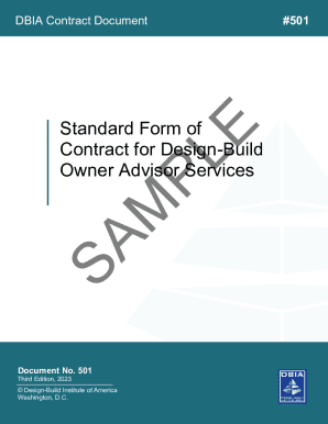 Standard Form of Contract for Design-Build Owner Advisor Services