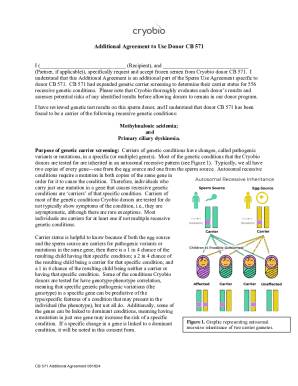 Additional Agreement to Use Donor CB 571