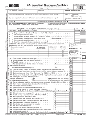 US Nonresident Alien Income Tax Return