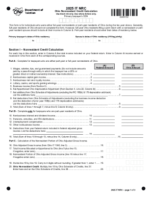 Ohio Nonresident Credit Calculation Form
