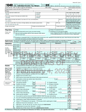 US Individual Income Tax Return Form 1040