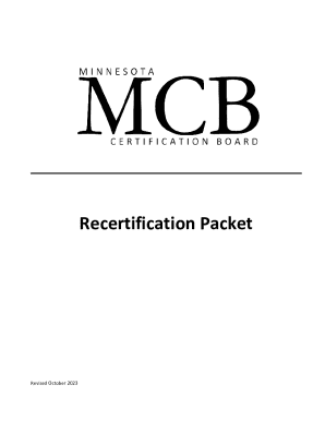 Minnesota Certification Board Recertification Packet