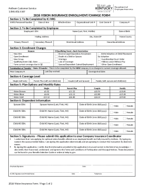 2026 Vision Insurance Enrollment Form