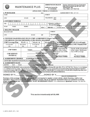 Century Maintenance Plus Agreement