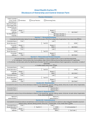 Disclosure of Ownership and Control Interest Form