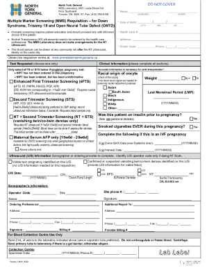 Multiple Marker Screening Requisition