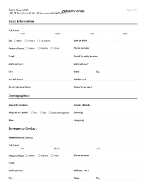 Pacific Phoenix TMS Patient Registration Form