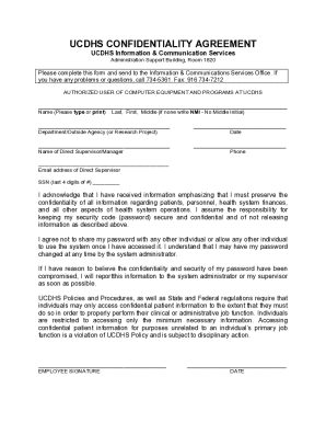 UCDHS Confidentiality Agreement