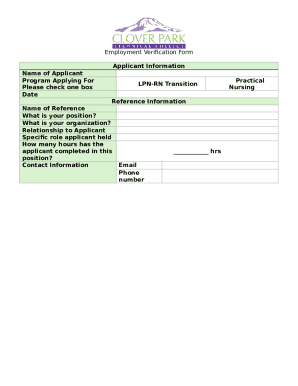 Employment Verification Form