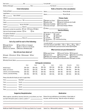 Client Intake and Consent Form