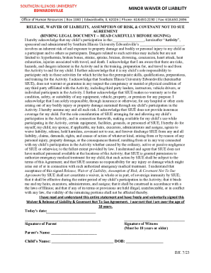 Minor Waiver of Liability Agreement