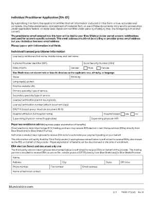 Individual Practitioner Application Form (RA - 01)