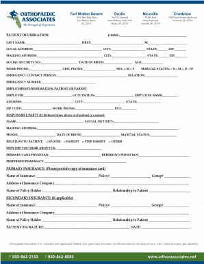 Patient Information Form and Arbitration Agreement