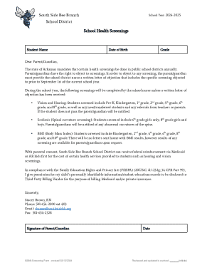 Arkansas School Health Screening Consent Form