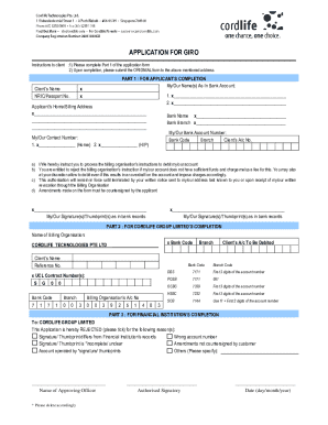 Giro Application Form