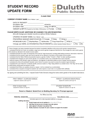 Student Record Update Form